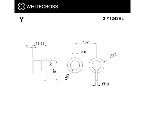 Внешняя часть WHITECROSS Y1242BL (черный мат)