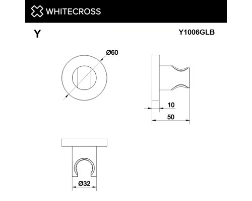 Кронштейн точечный WHITECROSS Y1006GLB (брашированное золото) Elit-san.ru