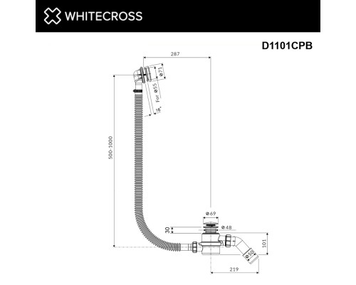 Слив-перелив WHITECROSS ULTIMA (брашированная медь)