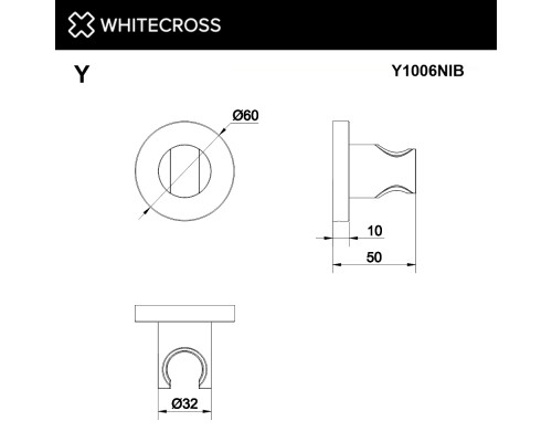 Кронштейн точечный WHITECROSS Y1006NIB (брашированный никель)