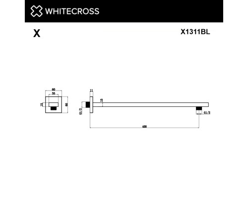 Кронштейн душевой настенный WHITECROSS X1311BL (черный мат)