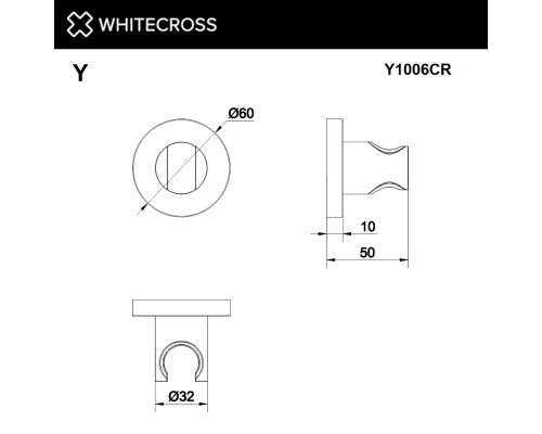 Кронштейн точечный WHITECROSS Y1006CR (хром) Elit-san.ru