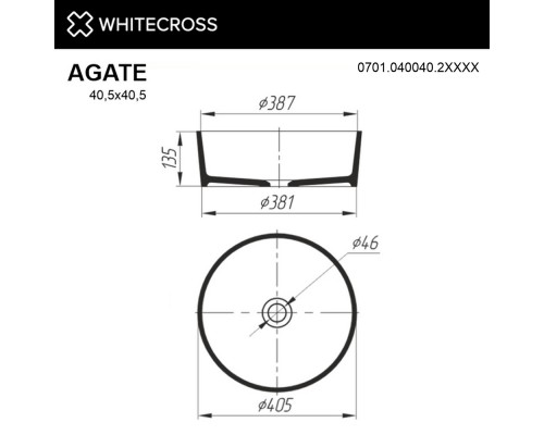 Умывальник WHITECROSS Agate D=40,5 (RAL мат) иск. камень