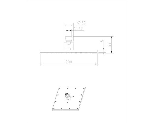 Верхний душ Omnires Slimline WG220CR квадратный 20 x 20 см, 1 режим струи, без держателя, хром Верхний душ Omnires Slimline WG220CR квадратный 20 x 20 см, 1 режим струи, без держателя, хром Elit-san.ru