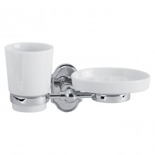 Стакан с мыльницей настенный Veragio Stanford, хром/керамика VR.STD-7743.CR