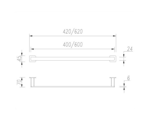 Вешалка для полотенца Omnires Nelson NL80214BL 42 см, черный Elit-san.ru