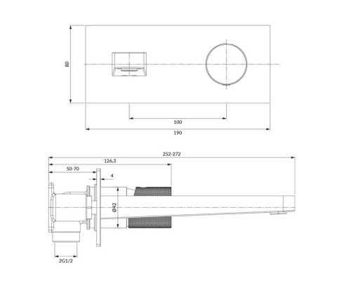 Смеситель для умывальника скрытого монтажа OMNIRES CONTOUR CT8015CR (хром) Elit-san.ru