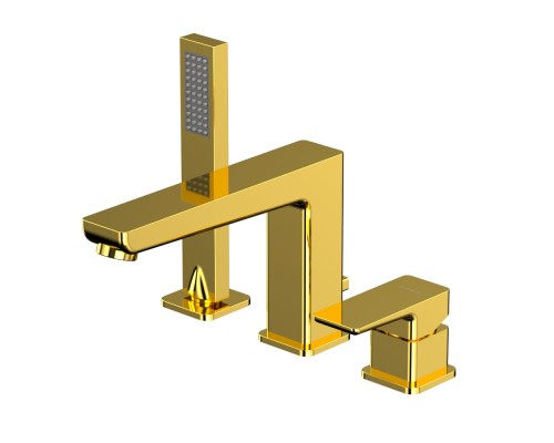 Смеситель для ванны на 4 отверстия WHITECROSS X X1432GL (золото)