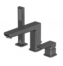 Смеситель для ванны на 4 отверстия WHITECROSS X X1432GM (оружейная сталь)