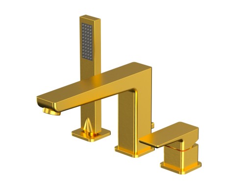 Смеситель для ванны на 4 отверстия WHITECROSS X X1432GLB (брашированное золото)