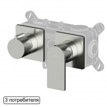 Смеситель скрытого монтажа на 3 потребителя WHITECROSS XI1443NIB (брашированный никель)