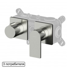 Смеситель скрытого монтажа на 3 потребителя WHITECROSS XI1443NIB (брашированный никель)