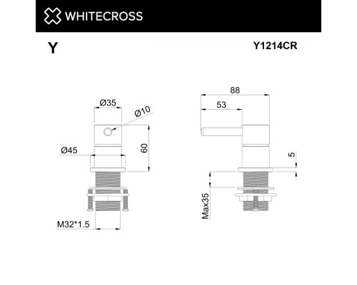 Смеситель для умывальника скрытого монтажа WHITECROSS Y1214CR (хром)