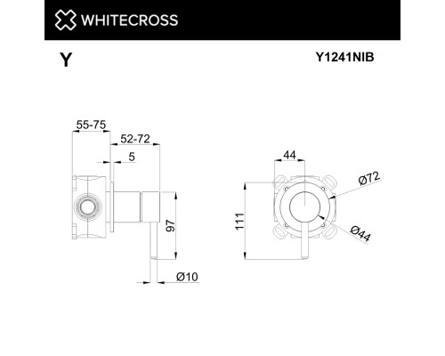 Смеситель для душа скрытого монтажа WHITECROSS Y Y1241NIB (брашированный никель)
