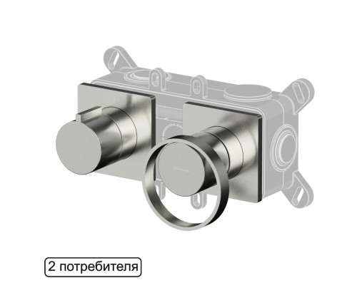 Смеситель скрытого монтажа на 2 потребителя WHITECROSS XO1442NIB (брашированный никель)