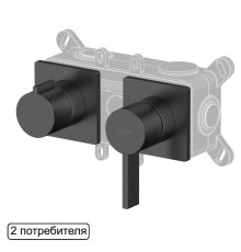 Смеситель скрытого монтажа на 2 потребителя WHITECROSS XT1442GM (оружейная сталь)