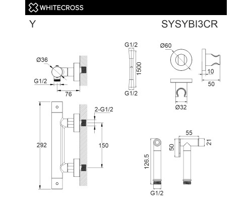Система для биде наружного монтажа WHITECROSS Y SYSYBI3CR (хром) Система для биде наружного монтажа WHITECROSS Y SYSYBI3CR (хром)