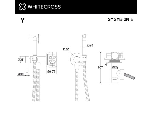 Система для биде скрытого монтажа WHITECROSS Y SYSYBI2NIB (брашированный никель)