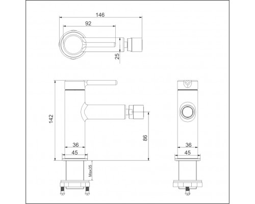 Смеситель для биде EXCELLENT Pi AREX.1203CR (хром) Elit-san.ru