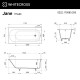 Ванна WHITECROSS Jane 175x80 (белый мат) иск. камень