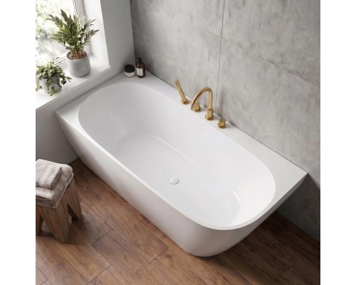 Ванна WHITECROSS Magnet 170x80 L БЕЗ ПЕРЕЛИВА (белый мат) иск. камень