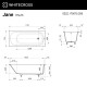 Ванна WHITECROSS Jane 175x75 (белый мат) иск. камень