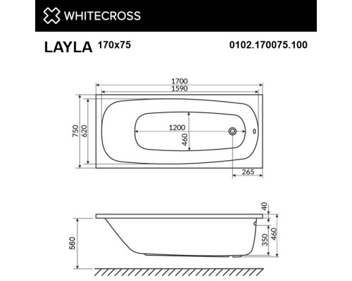 купить Акриловая ванна 170x75 см Whitecross Layla 0102.170075.100 в магазине сантехники Elit-san.ru Акриловая ванна 170x75 см Whitecross Layla 0102.170075.100 Elit-san.ru