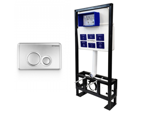 Инсталляция BETTOSERB Sava Free Standing+клавиша смыва TWIN хром матовый (SFS40006462) Инсталляция BETTOSERB Sava Free Standing+клавиша смыва TWIN хром матовый (SFS40006462)