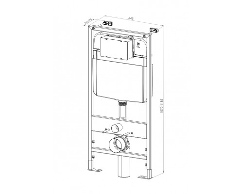 Комплект DK DS1021602 унитаз DT1026016, инсталляция DI8055119, клавиша смыва DB1519016