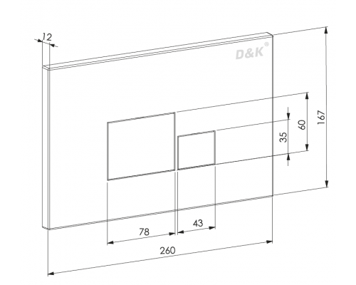 Клавиша смыва DK матовый хром Quadro  (DB1519002)