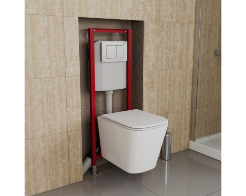 Инсталляция с белой клавишей D&K 400*165*1160мм (DI8640116) Инсталляция с белой клавишей D&K 400*165*1160мм (DI8640116)