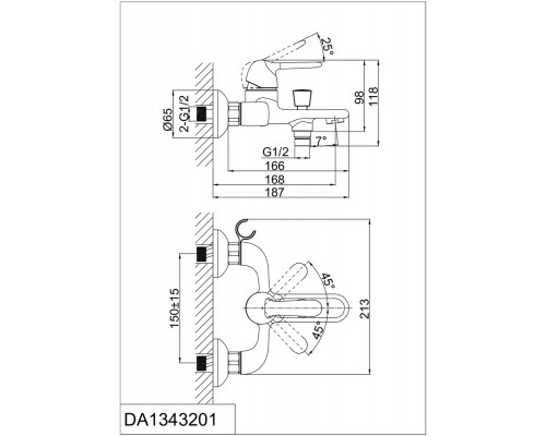 Комплект смесителей DK DA1340003SET (DA1342101,DA1343201)