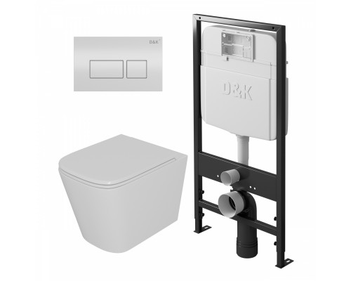Комплект D&K DS1511601 унитаз DT1516016, инсталляция DI8055119,клавиша смыва DB1439016 Комплект D&K DS1511601 унитаз DT1516016, инсталляция DI8055119,клавиша смыва DB1439016