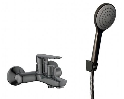 Смеситель ESKO "Lagos Gun Metal" для ванны, короткий излив, c аксессуарами (LG54GM)