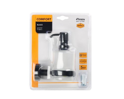 Дозатор жидкого мыла черный Fixsen Comfort  Black (FX-86012)