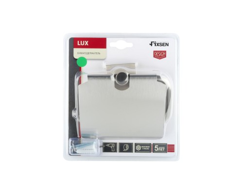 Бумагодержатель с крышкой Fixsen Lux Satin, сатин (FX-16010) Бумагодержатель с крышкой Fixsen Lux Satin, сатин (FX-16010)
