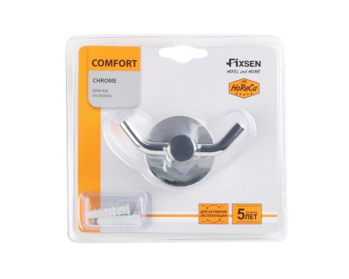 Крючок двойной хром Fixsen Comfort Chrome (FX-85005A)