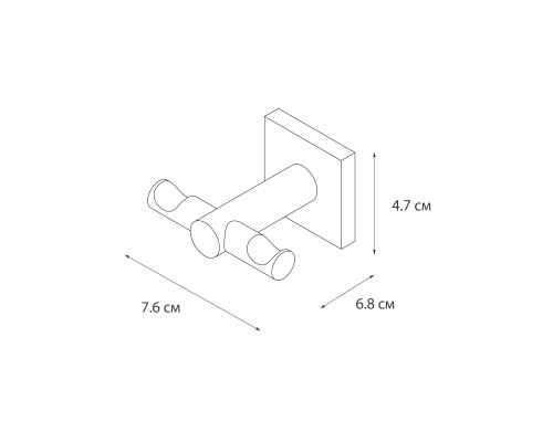 Крючок двойной Fixsen Lux Chrome (FX-15005A)