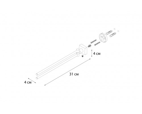 Полотенцедержатель FIXSEN Kvadro рога 2-ой (FX-61302A)