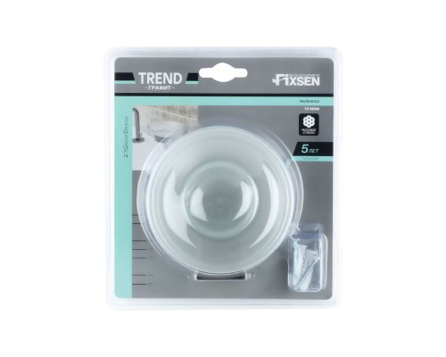 Мыльница FIXSEN стекло TREND GRAPHITE  (FX-98008)