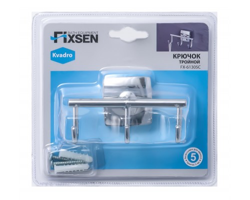 Крючок FIXSEN Kvadro тройной (FX-61305C) Крючок FIXSEN Kvadro тройной (FX-61305C)