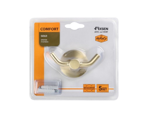 Крючок двойной золото-сатин Fixsen Comfort Gold (FX-87005A) Крючок двойной золото-сатин Fixsen Comfort Gold (FX-87005A)