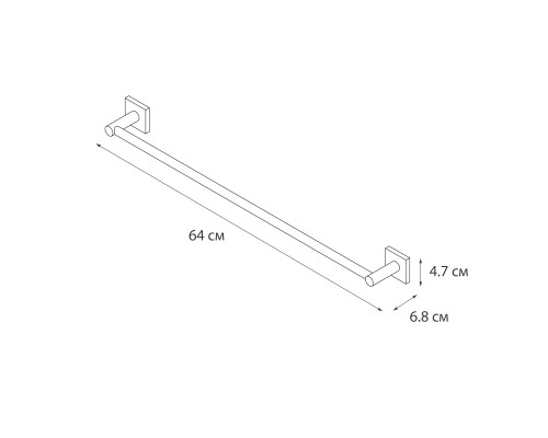 Полотенцедержатель трубчатый 60см Fixsen Lux Satin, сатин (FX-16001A)