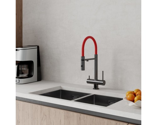 Сменный гибкий шланг для смесителя IDDIS Kitchen Line силикон, цвет красный (FSPRD00i59)