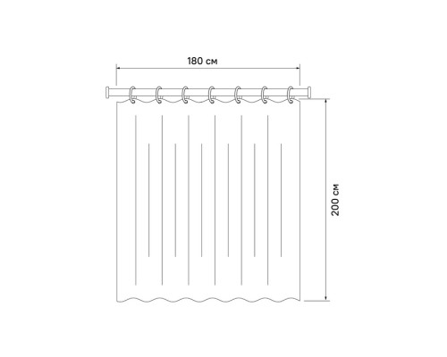 Штора IDDIS для ванной 200x180 см темно-синий PE (P05PE18i11)