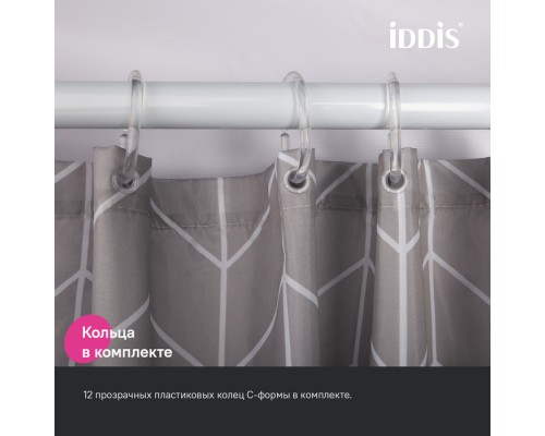 Штора для ванной IDDIS Base 200x240 см, Полиэстер (BD06P24i11)