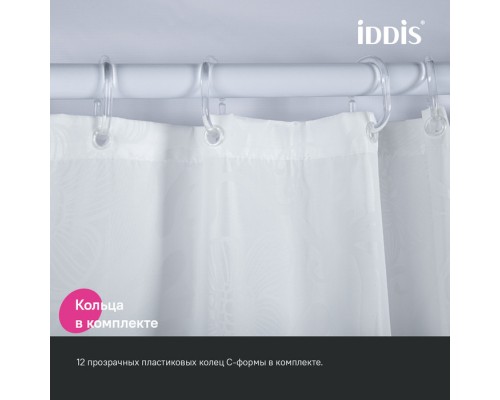Штора для ванной IDDIS 200x180 см, Полиэстер (BD03P18i11)