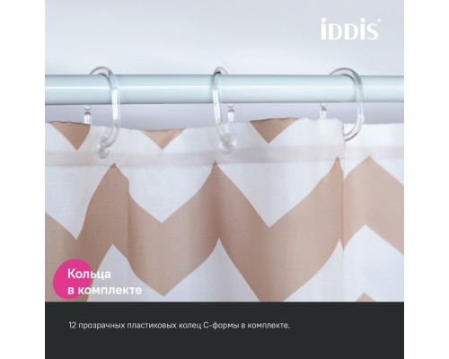 Штора для ванной IDDIS 200x180 см, Полиэстер (BR03P18i11)