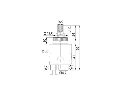 Картридж керамический для смесителя, 35 мм, с ножками, IDDIS (999C35H0SM)