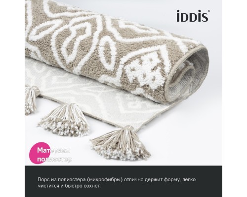 Коврик для ванной комнаты 50x80 микрофибра бежевый IDDIS Décor (DT02P58i12)
